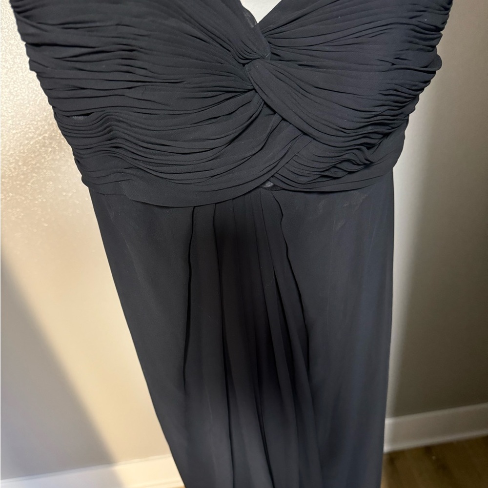Alexia Designs Black Ruched Strapless Gown